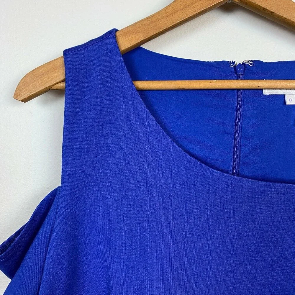 1. State Dress Womens 8 Blue Sheath Cut Out Cold‎ Shoulder Party $109 New